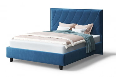 Кровать СОФИЯ 2000*1600мм (на опорах), велюр Бренди лайт 08 (синий), (б/основания, б/матраса)