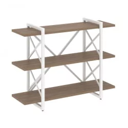 Стеллаж на регулируемых опорах - 3 полки LOFT VR.L-MST.O-3.8V Металл белый Дуб Аризона