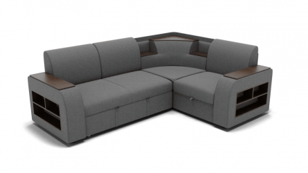 Диван Фараон (ЗР) Цвет фасада: Светло серый; Тип: Универсальный; Материал фасада: Металл/Велюр