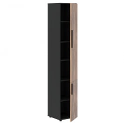 Шкаф-колонка с глухими малыми и средними дверьми (правый) VELION VENEER VRHCS 40.3 R Американский орех Яшма черная