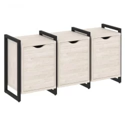 Тумба на регулируемых опорах наборная. Вариант №5 LOFT VR.L-TN-5.O Металл черный Денвер светлый