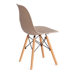 Кухонный стул CINDY (EAMES) (mod. 1801) дерево бук/металл/сиденье пластик, 45x51x82 см, Beige (Бежевый)