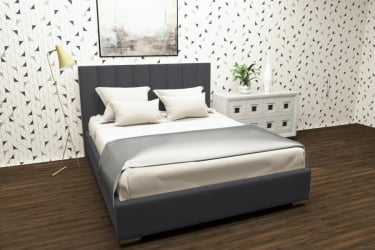 Кровать 160 на 200 Терра с подъемным механизмом Цвет фасада: Светло серый; Материал фасада: Металл/Велюр; Спальное место: 1600х2000 мм