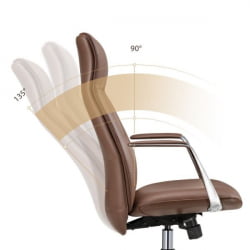 Эргономичное кресло руководителя Eureka OC08-BR, коричневое