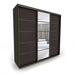 Трехстворчатый шкаф Акцент-Квадро КЛ 1800х600 Венге/Бронза