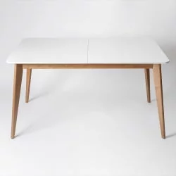 Стол обеденный Пегас Plus 160x95 Эмаль белая Морилка Дуб золотой