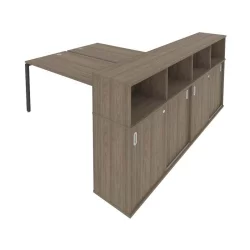 Рабочая станция с опорным шкафом-купе Метал Сйстем Б.РС-СШК-4.5 Вяз/Антрацит / Metal System