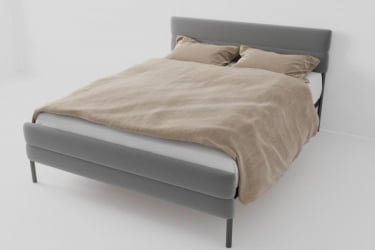 Кровать "Горизонт Мини" с ортопедическим основанием Цвет фасада: Серый; Цвет корпуса: Чёрный; Материал фасада: Металл/Велюр; Размер: 900х2000 мм; Спальное место: 900х2000 мм 