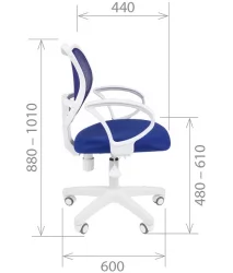 Компьютерное кресло Чаирман 450 ЛТ Белый пластик Синий / Chairman LT