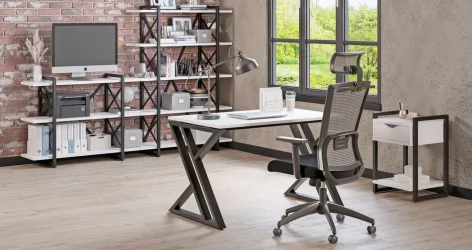 Стеллаж на колесных опорах - 5 полок LOFT VR.L-MST.K-5.4 Металл черный Белый Бриллиант