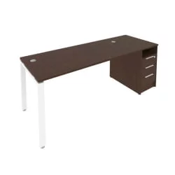 Рабочая станция с опорной тумбой Metal System Б.РС-СТП -1.4 Венге/Белый