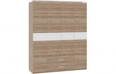 Шкаф (4 створки с ящиками) Импульс SN16.06 Дуб сонома/белый глянец