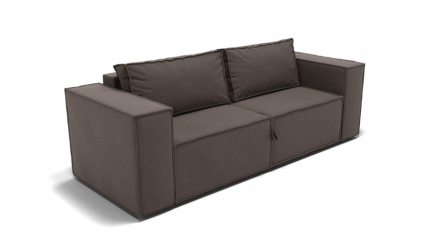 Диван Хилтон-1 (ЗР) Цвет фасада: Коричневый; Тип: Прямой; Материал фасада: Металл/Велюр