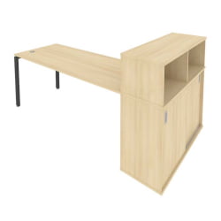 Рабочая станция с опорным шкафом-купе Метал Сйстем Б.РС-СШК-3.5 Акация/Антрацит / Metal System