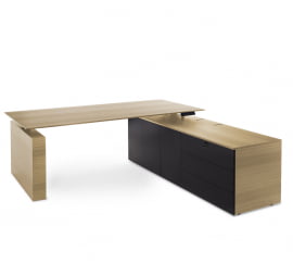 TESLA Стол письм. с тумбой DX СВ.ЭВКАЛИПТ/ЧЕРНЫЙ 110 102 ECL-L BL