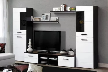 Набор мебели для гостиной Грация 1.6 МДФ матовый Венге/Серый