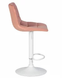 Стул барный DOBRIN TAILOR WHITE Пудрово-розовый велюр MJ9-32
