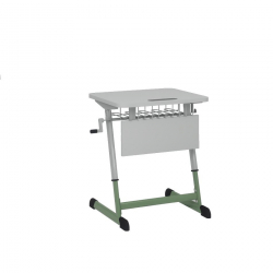 Парта одноместная НОМАД В 600х500 с ручной регулировкой высоты (рост 4-6) Оливковый/Серый / NOMAD V