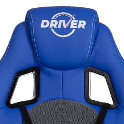 Геймерское кресло DRIVER (22) кож/зам/ткань, синий/серый, 36-39/TW-12