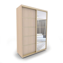 Шкаф-купе 2-х дверный Акцент-Квадро Д 1400х600  Дуб молочный/Золото