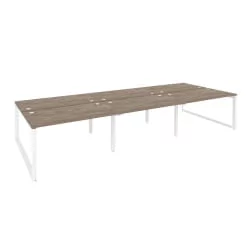 Рабочая станция на О-образном м/к ОНИКС О.МО-Д.РС-6.3.8 Тиквуд Темный/Белый / ONIX O.MO-D.RS-6.3.8