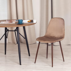 Кухонный стул BREEZE (mod. 4724) вельвет/металл, 44 х 53 х 87 см, Brown (коричневый) HLR11 / орех