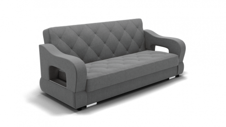 Диван Бруно-2 (ЗР) Цвет фасада: Светло серый; Тип: Прямой; Материал фасада: Металл/Велюр