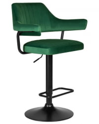 Стул барный DOBRIN CHARLY BLACK (зеленый велюр (MJ9-88)) 2 шт