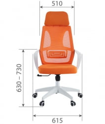 Кресло руководителя CХАИРМАН CХ636 ткань/сетка голубой, белый пластик (М) / CHAIRMAN CH636 (M)