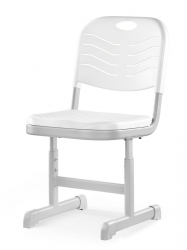 Стул ученический пластиковый регулируемый (рост 5-7) Белый