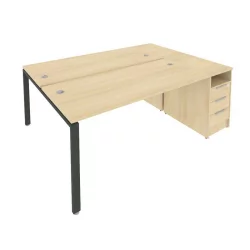 Рабочая станция с опорной тумбой Метал Сйстем Б.РС-СТП-2.4 Акация/Антрацит / Metal System