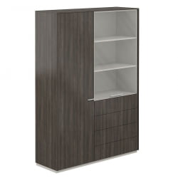 Шкаф высокий двойной с отделением для одежды Atlas NZ-0303+NZ-0302.BT.BT Бренсон Трюфель