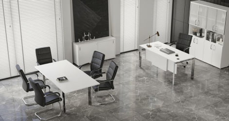 Стол переговорный на О-образном м/к ONIX DIRECT LUX M-O.MO-PRG-25 Белый бриллиант