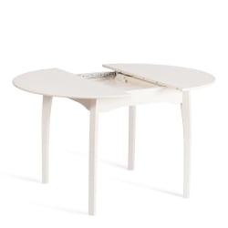 Круглый стол DIAMANTE круглый бук, мдф, шпон дуба, 100 х 100+30 х 75 см, Ivory white