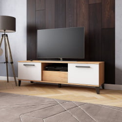 Тумба под ТВ ТВМ-2 ЛДСП Дуб крафт золотой /ЛДСП Белый