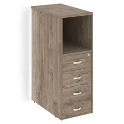 Тумба с подсветкой 4 ящика завершающая, левая ONIX O.R-TV-4.S(L) Тиквуд Темный