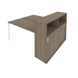 Рабочая станция с опорным шкафом-купе Метал Сйстем Б.РС-СШК-2.3 Вяз/Белый / Metal System