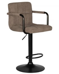 Стул барный DOBRIN KRUGER ARM BLACK (какао вельвет (LAR-E2041-05)) 2 шт