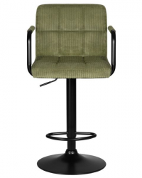 Стул барный DOBRIN KRUGER ARM BLACK (зеленый вельвет (LAR-E2041-7)) 2 шт