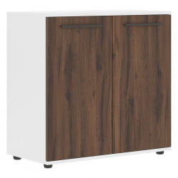 Шкаф с глухими малыми дверьми EDIS ELCS 85.1 Дуб Денвер темный Мокко Белый