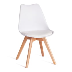 Стул TULIP (mod. 73-1) дерево/пластик/экокожа, 47,5x55x80 см, белый