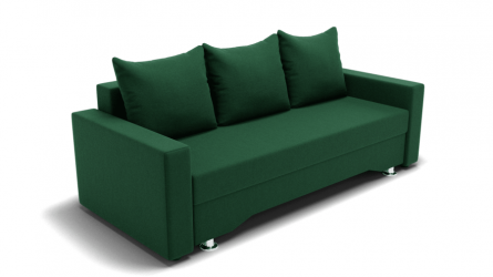 Диван Квадро-3 ППУ (ЗР) Цвет фасада: Зеленый; Тип: Прямой; Материал фасада: Металл/Велюр