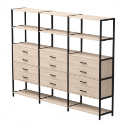 Набор стеллажных систем Everprof EVO №10 Дуб Соната Черный