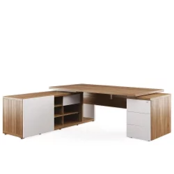 Стол рабочий на креденции и тумбе левый ZIO28511031 Орех