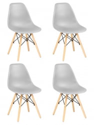 Стул обеденный DOBRIN DSW (ножки светлый бук, цвет светло-серый (GR-01)) 4 шт