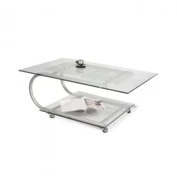 Придиванный столик Дуэт 10 Металлик/ прозрачное