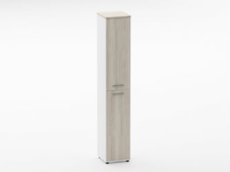 Шкаф 5 узкий закрытый Deka 10.23.16Пр Дуб Сантана светлый/Белый