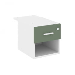 Тумба подвесная с ящиком и нишей CONCEPT CN.PT-005 B/W Кобо Белый бриллиант Белый