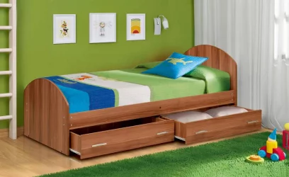 Кровать с ящиками на уголках №2 ЛДСП 700*2000 Дуб млечный