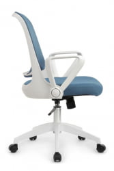 Кресло В-158 Белый Пластик/Синий / W-158